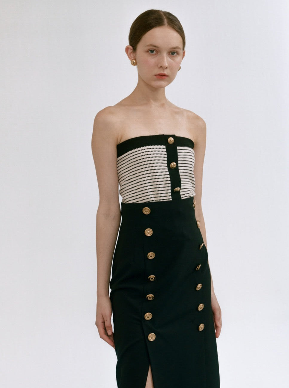 [ROMANCHIC] Stripe Crop Top