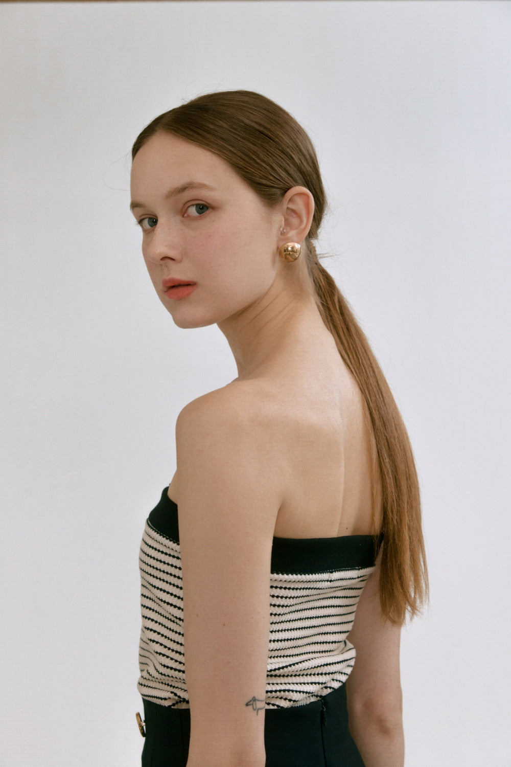 [ROMANCHIC] Stripe Crop Top