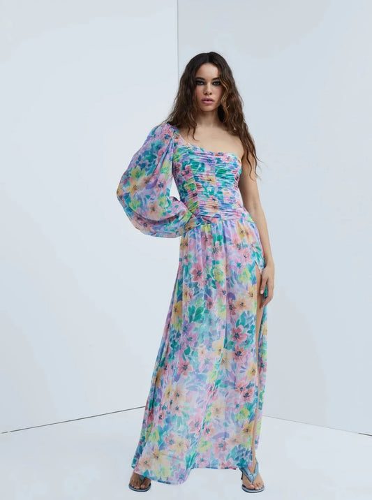 [For Love & Lemons] Blaire One Shoulder Maxi Dress