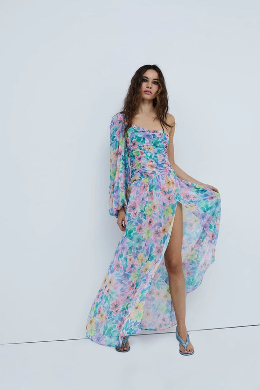 [For Love & Lemons] Blaire One Shoulder Maxi Dress