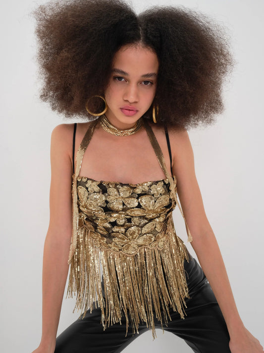 [For Love & Lemons] Colette Crop Top