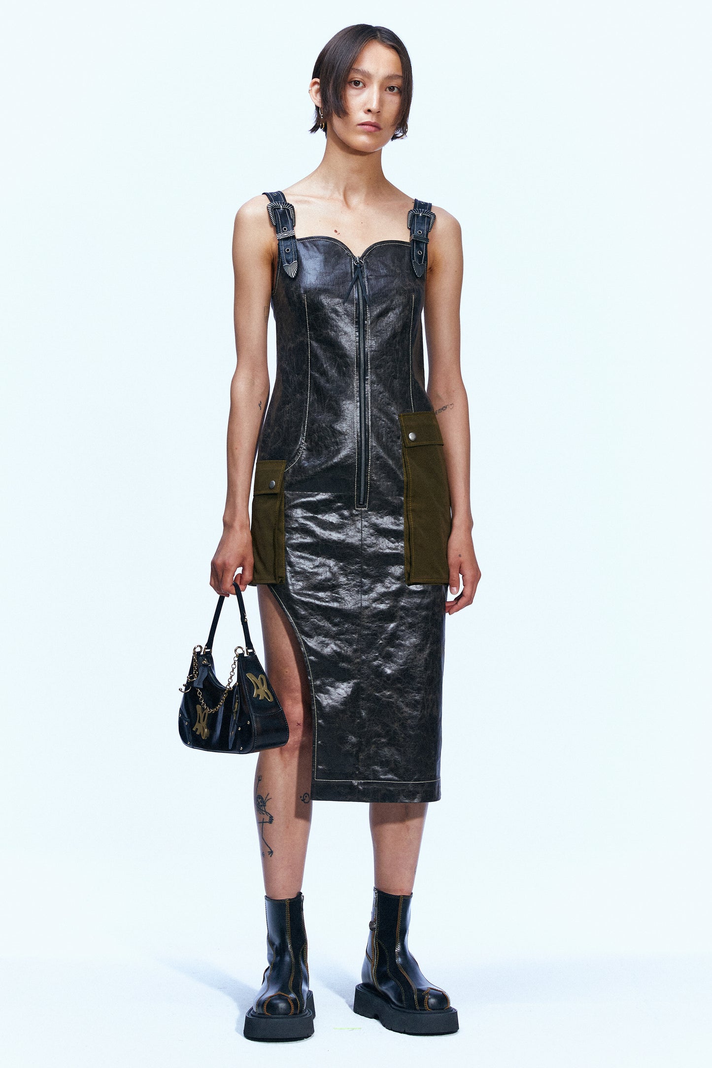[Andersson Bell] Sadie Cracked Faux Leather Dress