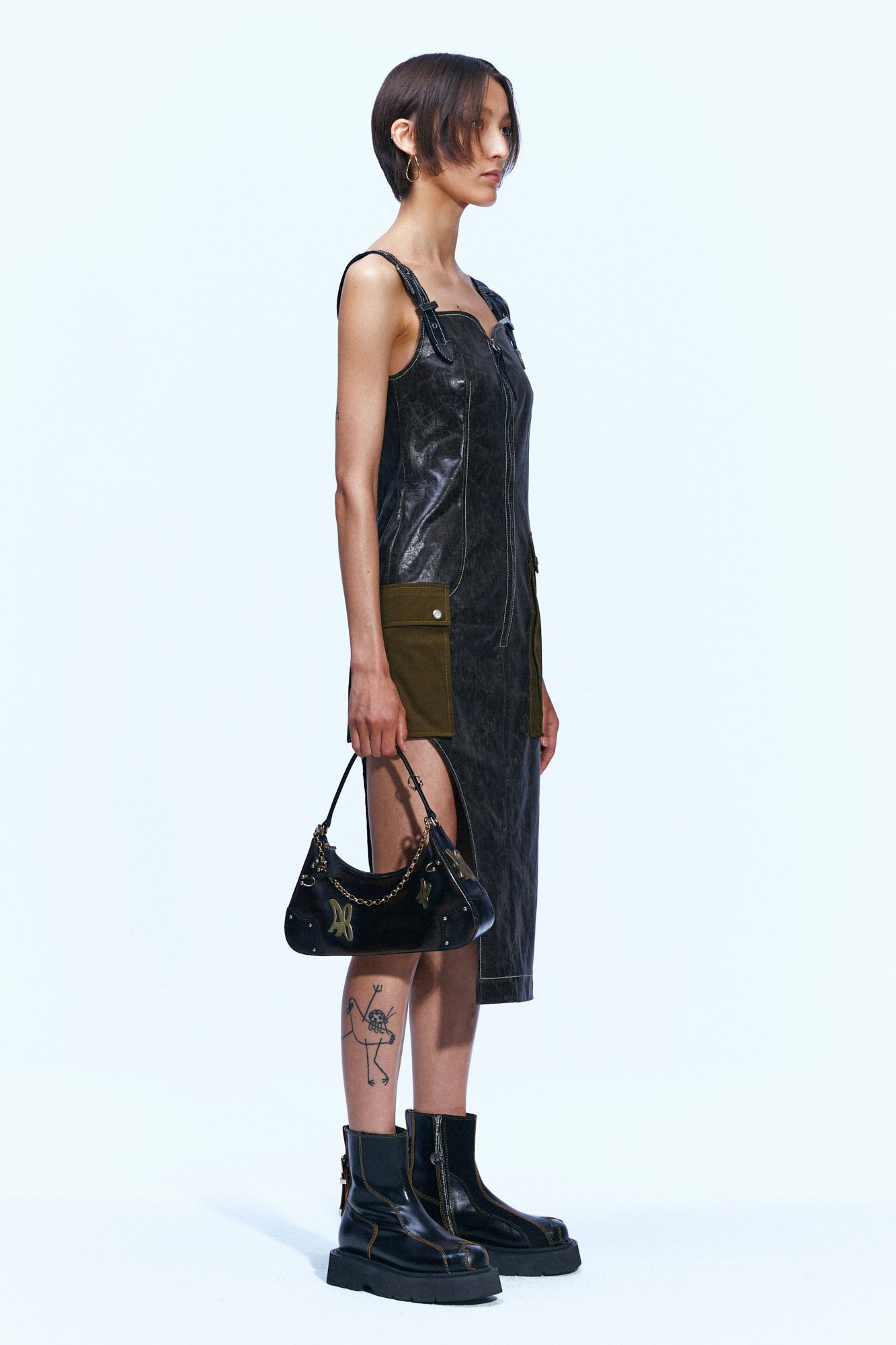 [Andersson Bell] Sadie Cracked Faux Leather Dress