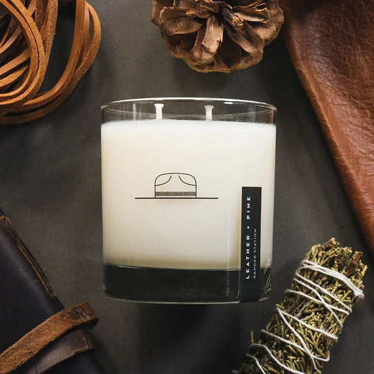 [Ranger Station] Leather + Pine Candle