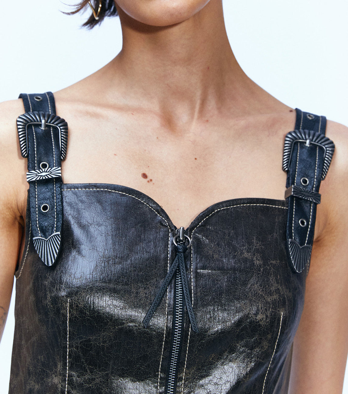 [Andersson Bell] Sadie Cracked Faux Leather Dress